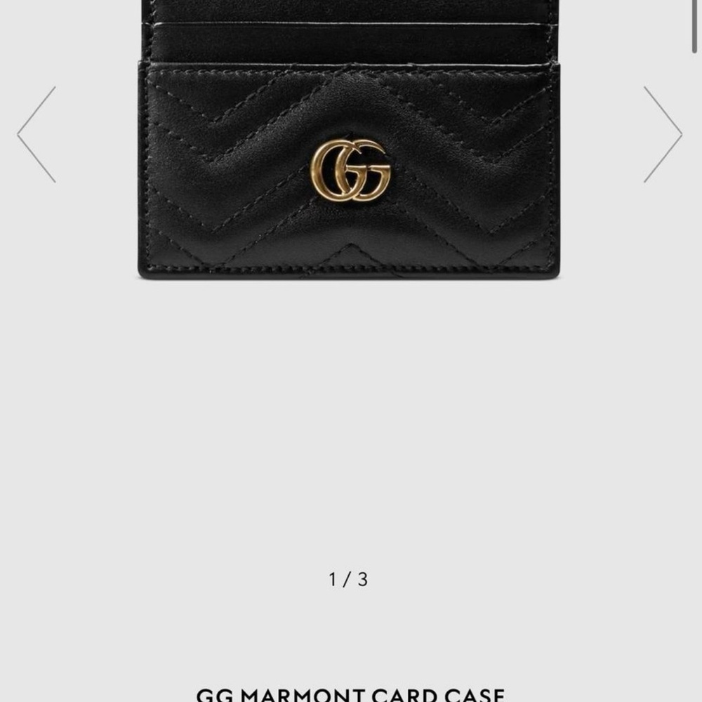 Gucci Black and Gold Key Card Holder with Quilted Design